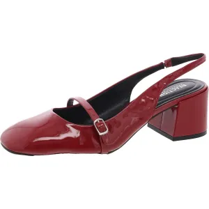 Womens Buckle Manmade Slingback Heels