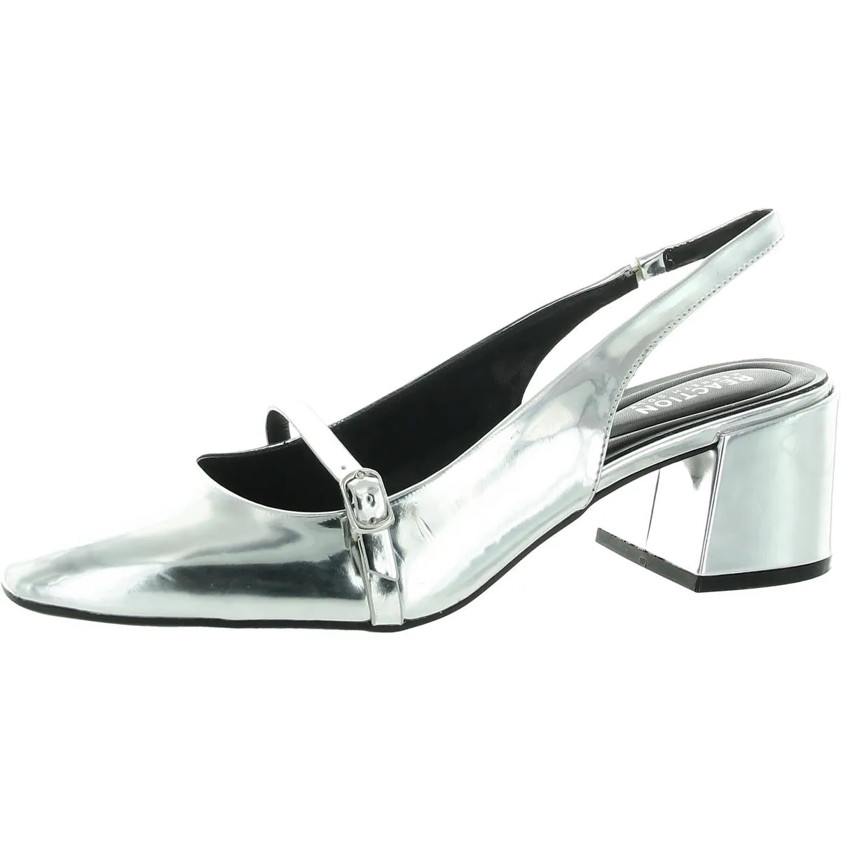 Womens Buckle Manmade Slingback Heels