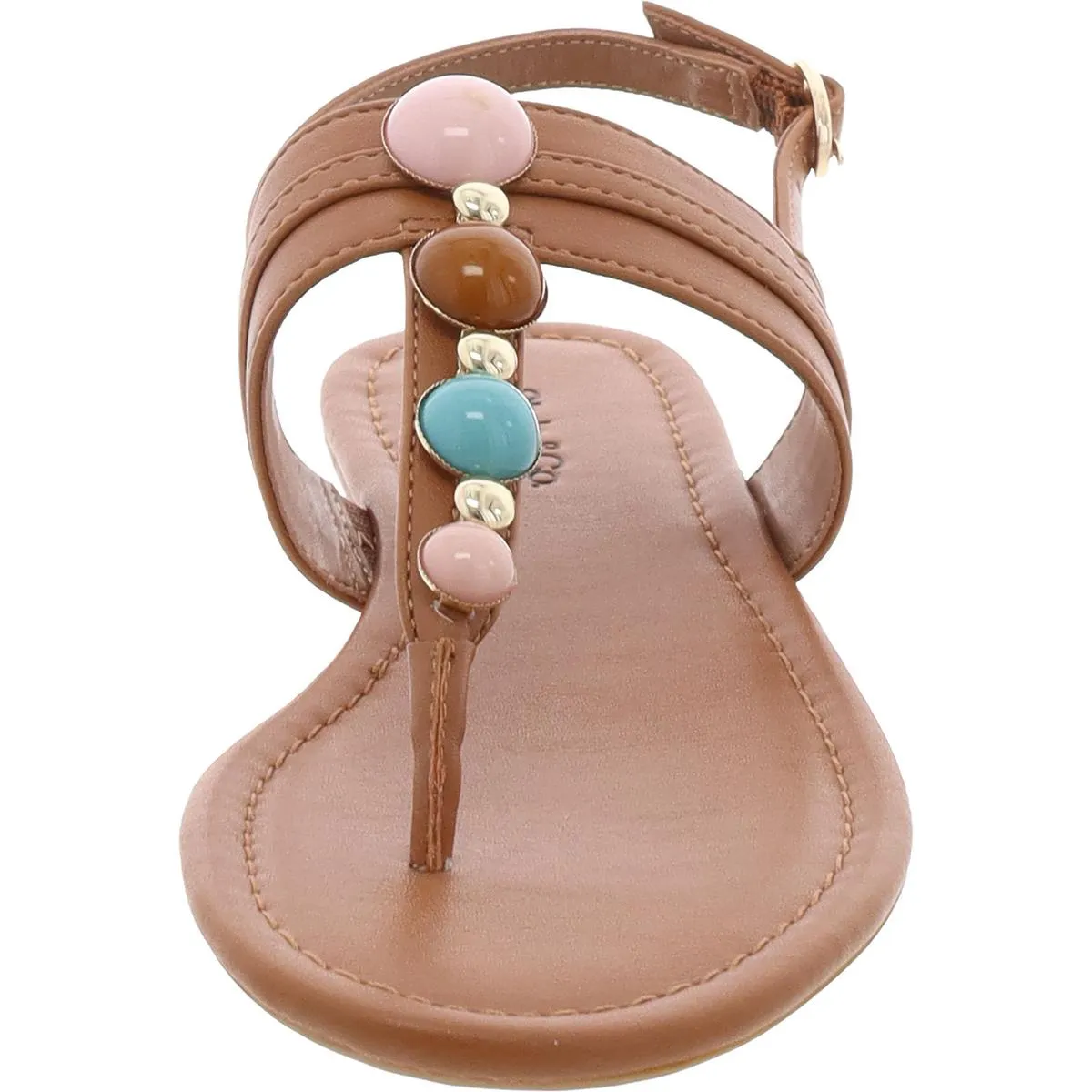 Womens Buckle Manmade Slingback Heels
