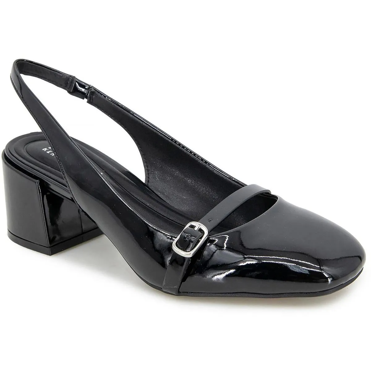 Womens Buckle Manmade Slingback Heels