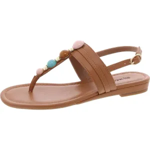 Womens Buckle Manmade Slingback Heels