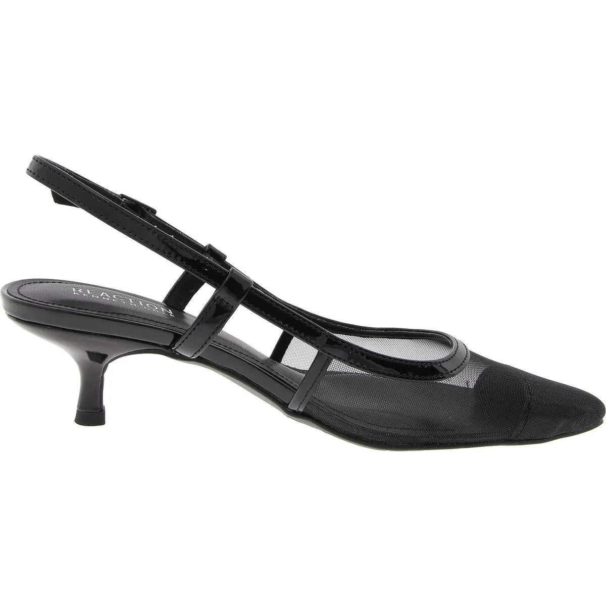 Womens Buckle Mesh Slingback Heels