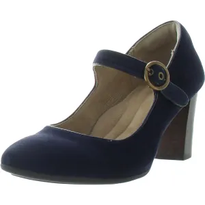 Womens Buckle Suede Mary Jane Heels