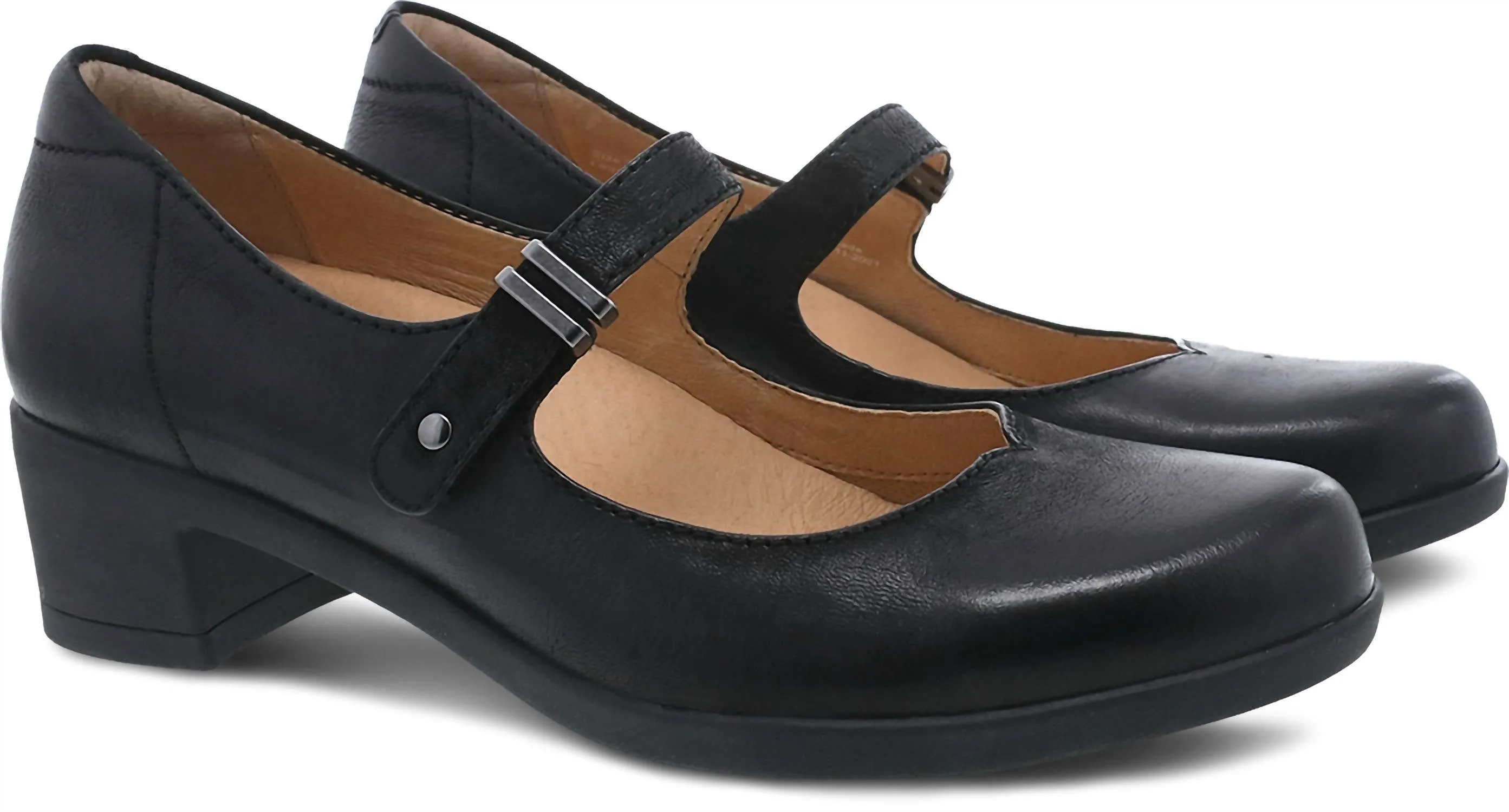 Women's Callista Mary Jane Comfort Shoes In Black Burnished Nubuck