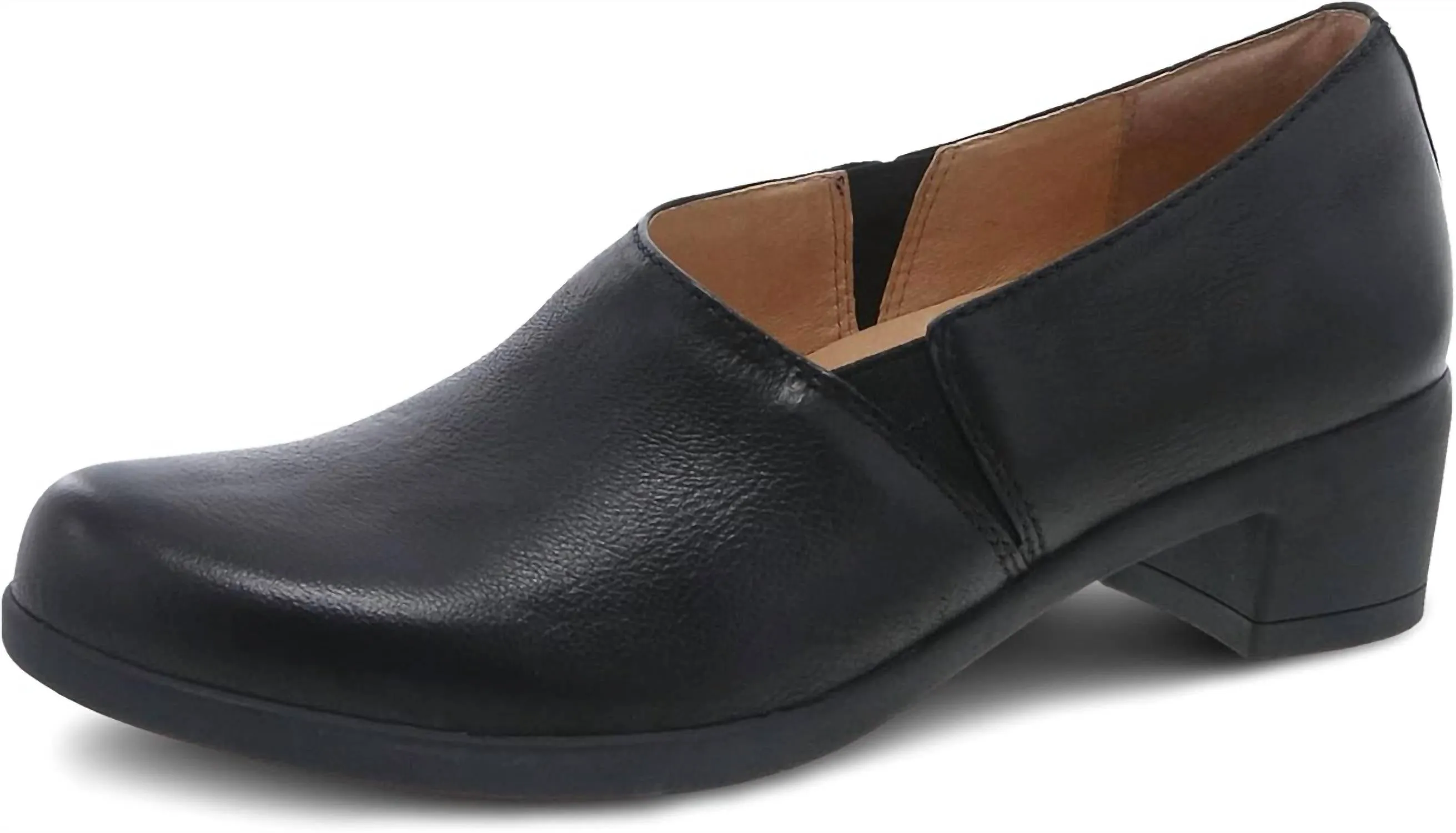 Women's Camdyn Heeled Comfort Shoes In Black Burnished Nubuck