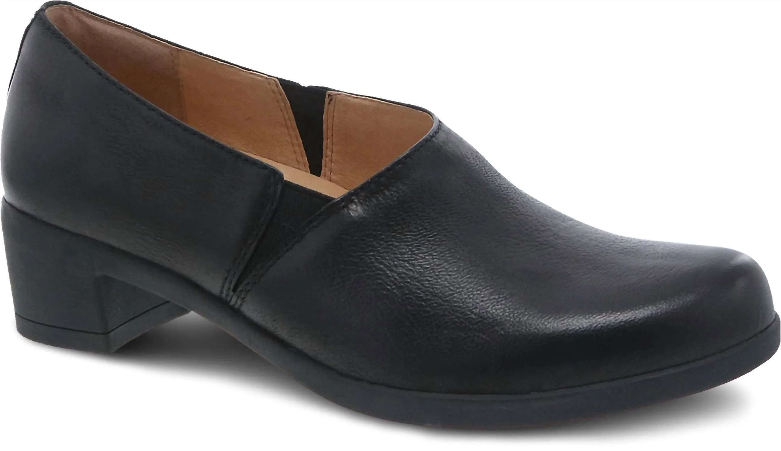 Women's Camdyn Heeled Comfort Shoes In Black Burnished Nubuck