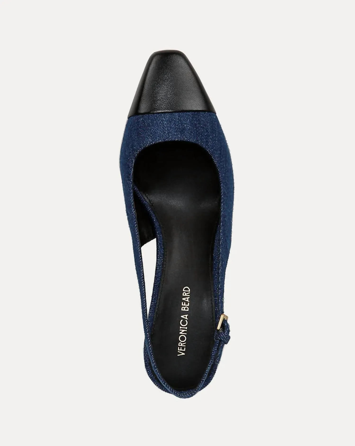 Women's Cecile Denim Cap-Toe Slingback Pump In Denim Blue/black