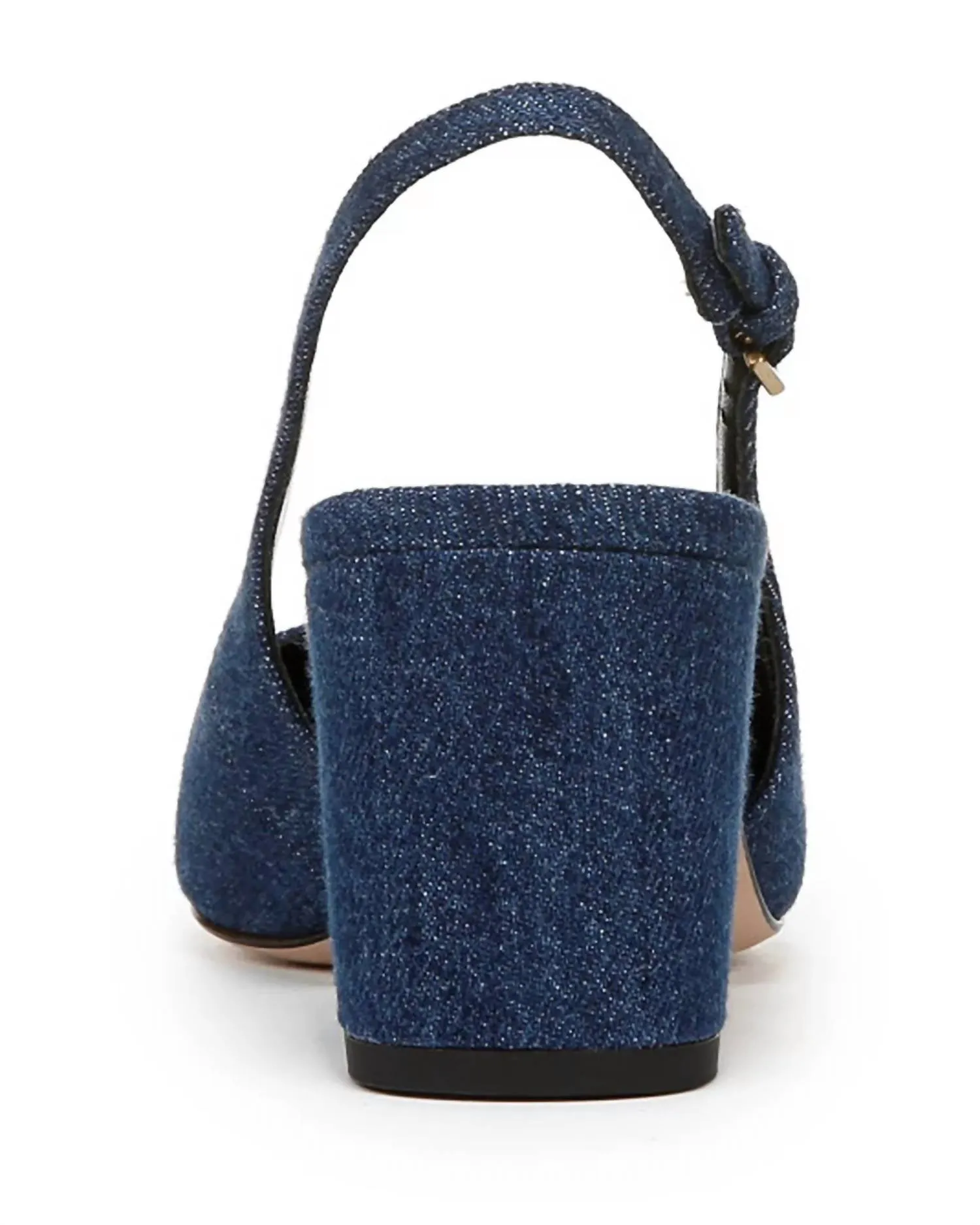 Women's Cecile Denim Cap-Toe Slingback Pump In Denim Blue/black