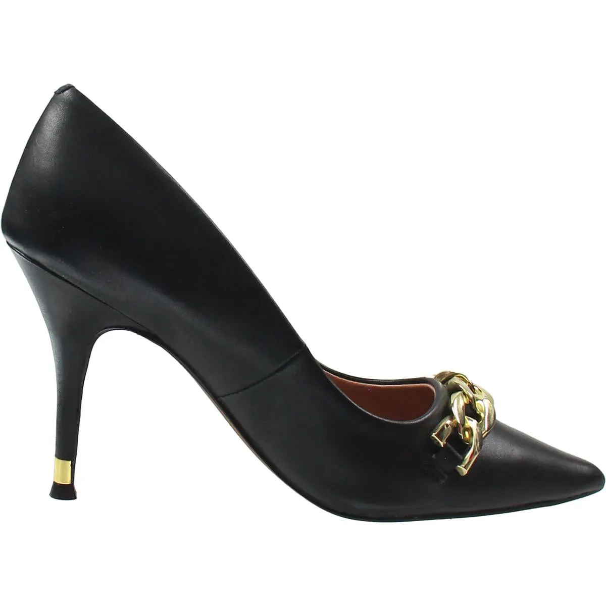 Womens Chain Leather Pumps