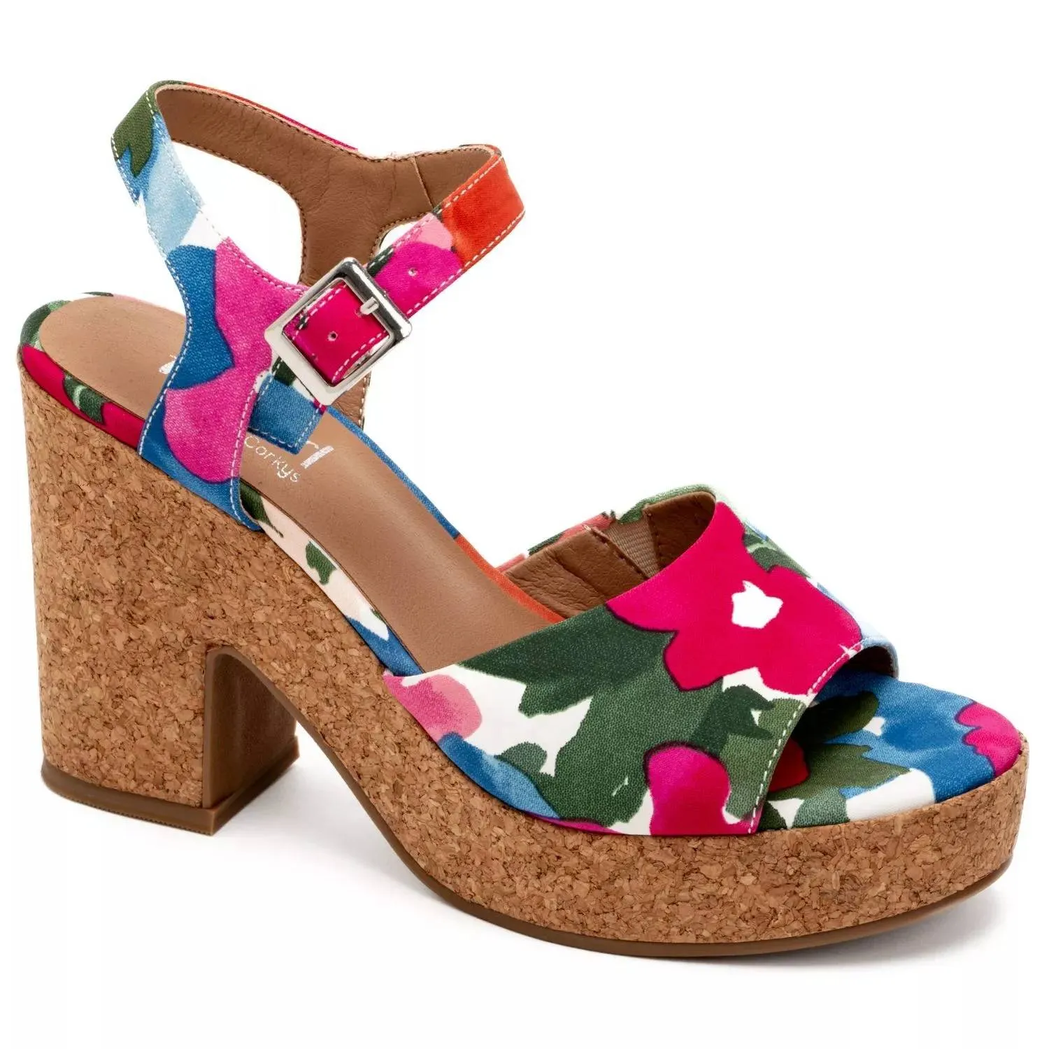 Women's Cheers Block Heel Sandal In Flower