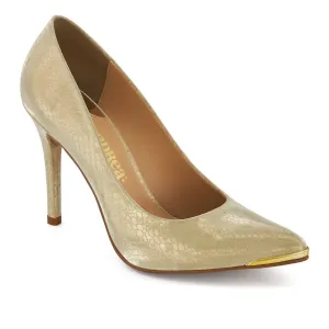 Women's Classic High Heels With Metallic Detail In Gold