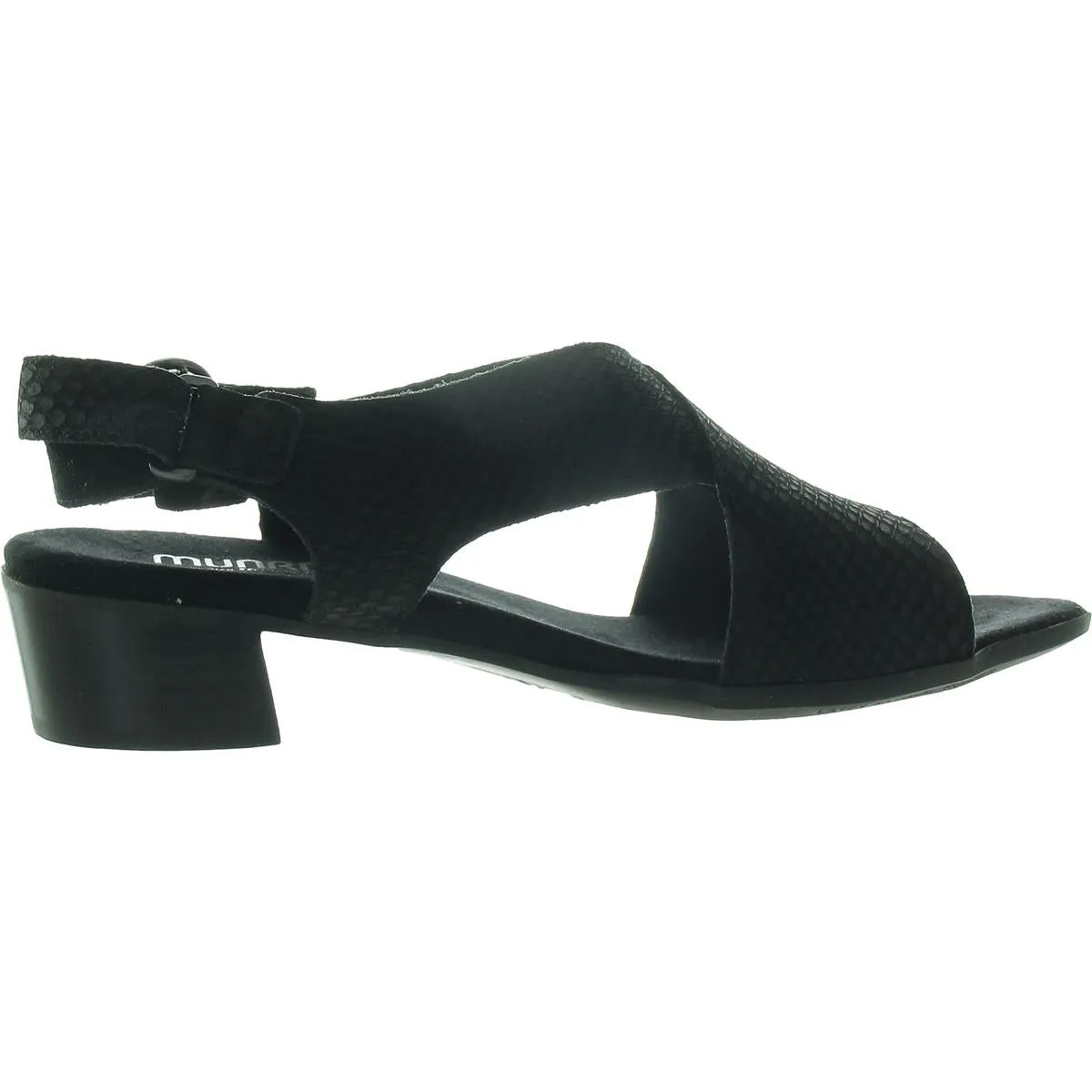 Womens Criss-Cross Faux Leather Slingback Heels