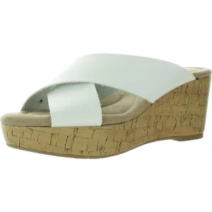 Womens Criss-Cross Manmade Wedge Heels