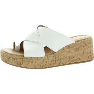 Womens Criss-Cross Manmade Wedge Heels