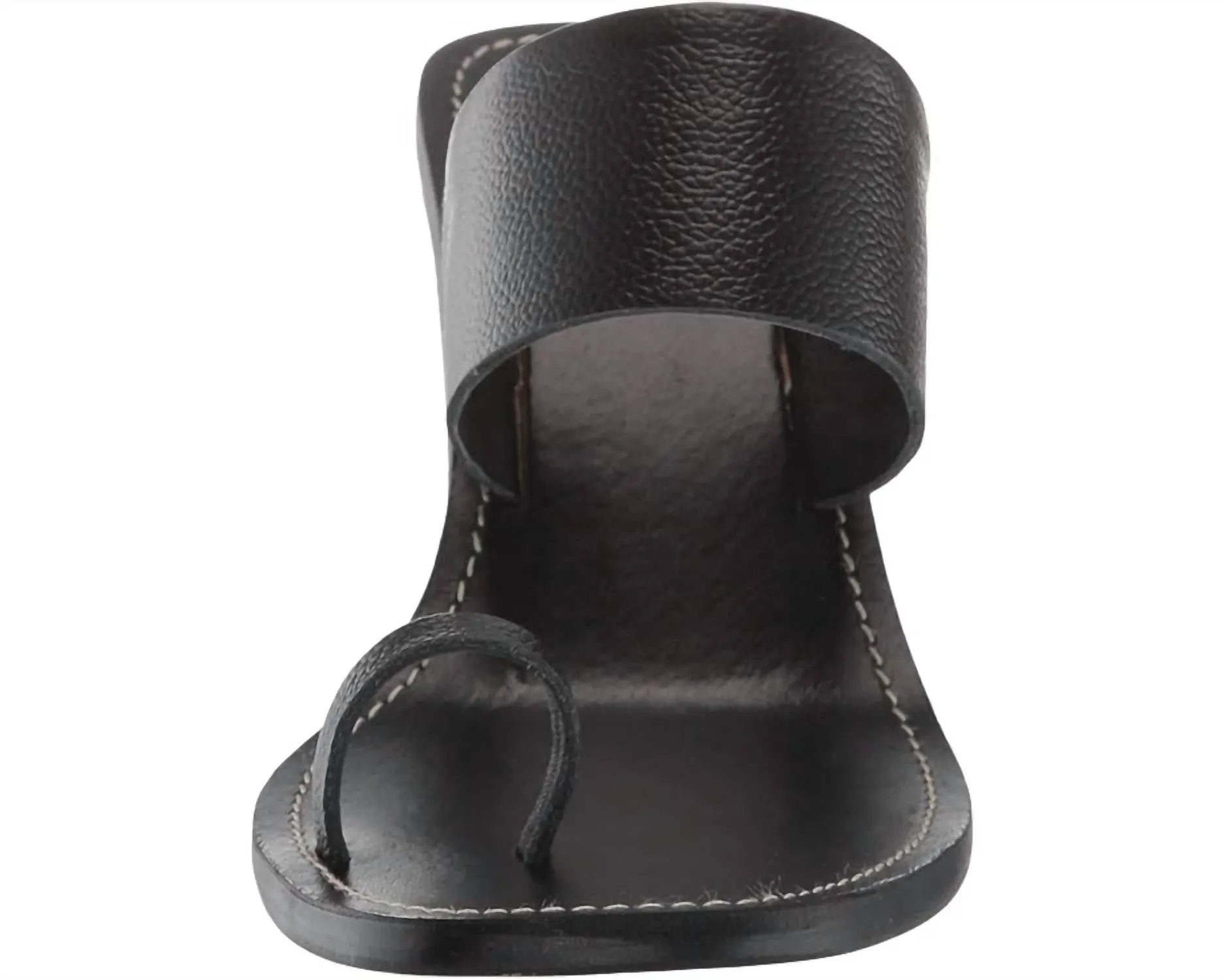 Women's Eedie Single Toe Wide Strap Leather Heels In Black