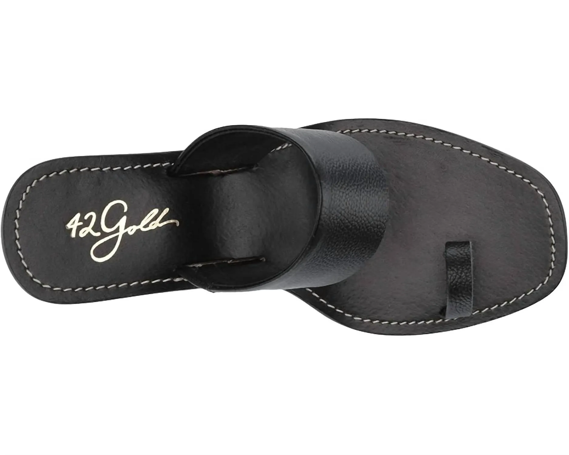 Women's Eedie Single Toe Wide Strap Leather Heels In Black