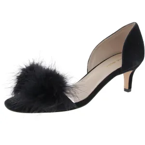 Womens Embellished Feathers D'Orsay Heels