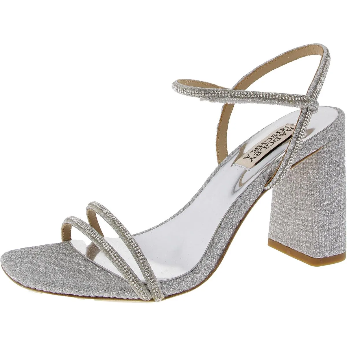 Womens Embellished Leather Ankle Strap