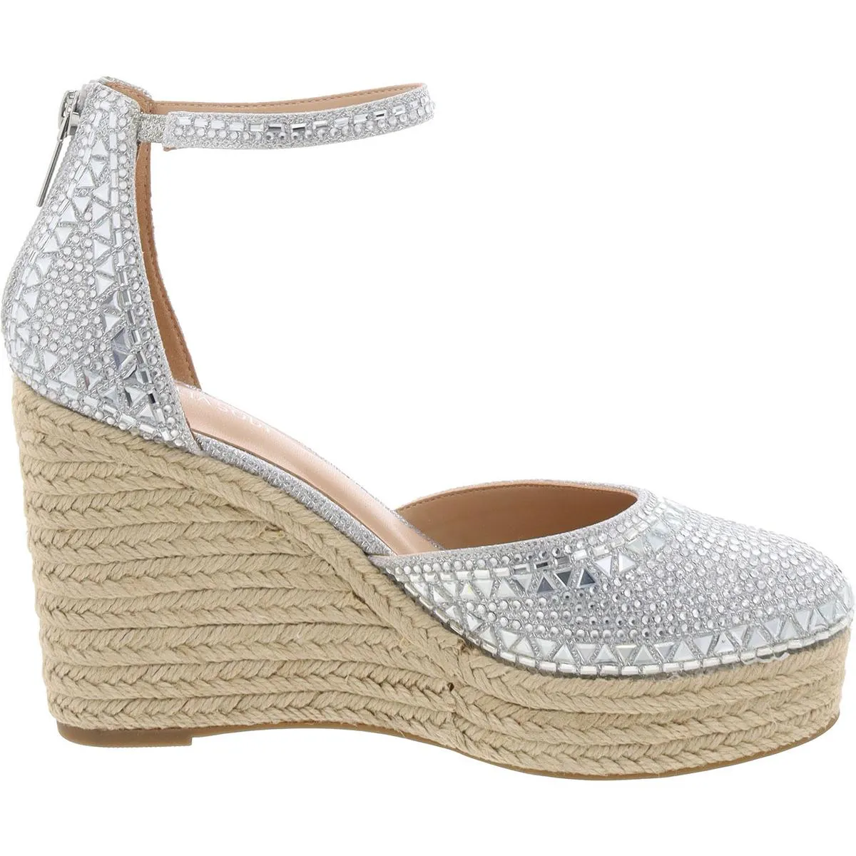 Womens Embellished Manmade Ankle Strap