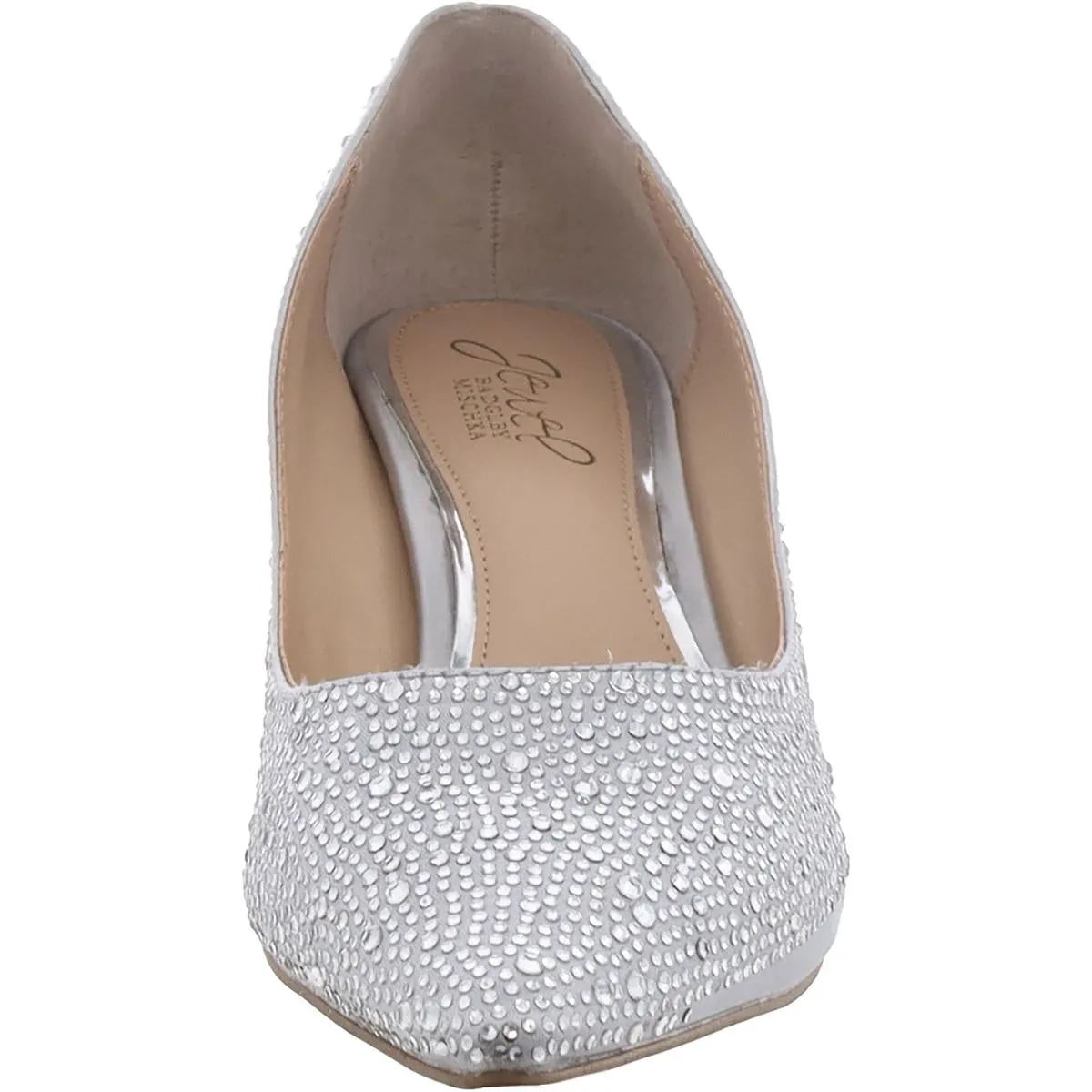 Womens Embellished Pointed Toe Kitten Heels