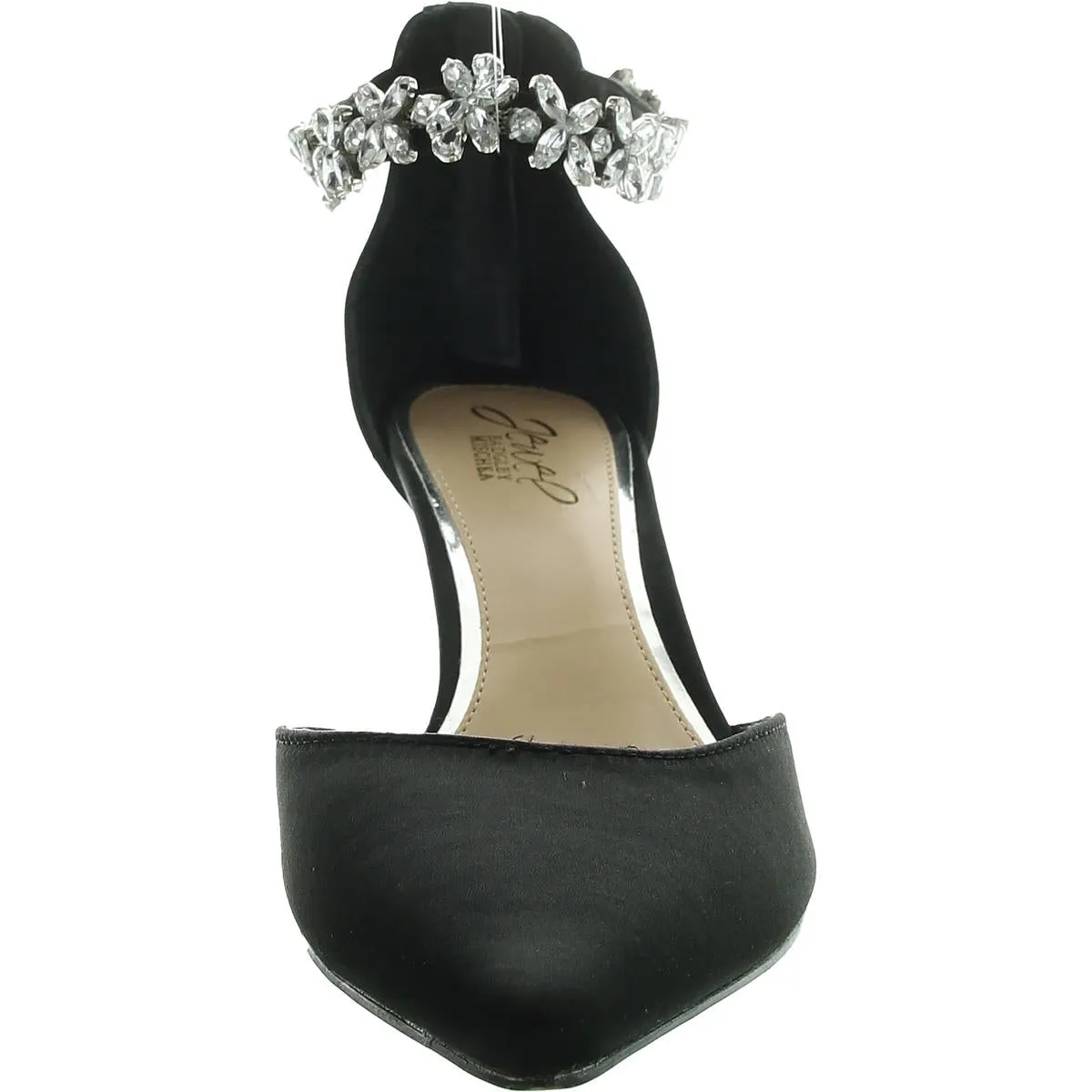 Womens Embellished Satin Ankle Strap
