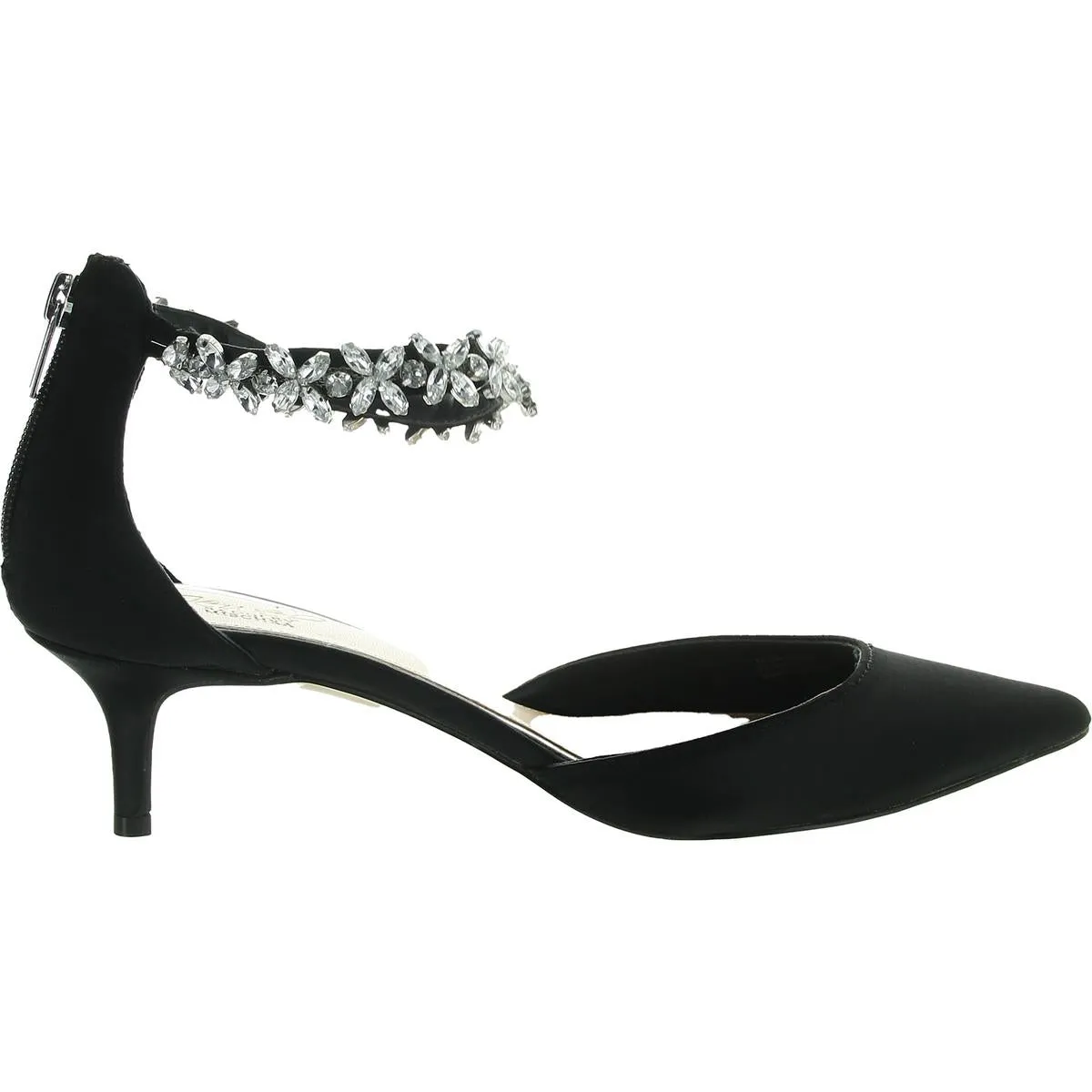 Womens Embellished Satin Ankle Strap