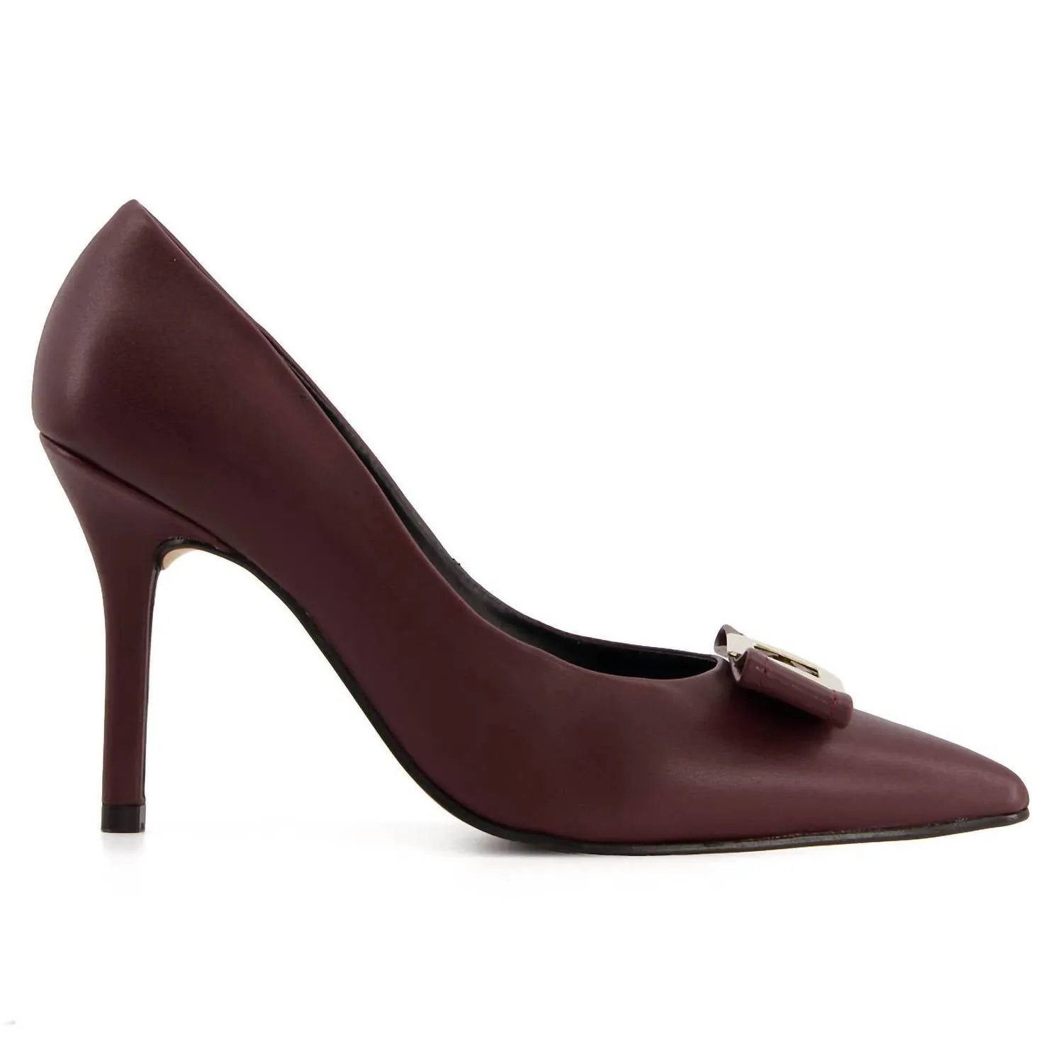 Women's Fashion Bow Stiletto Pumps In Burgundy