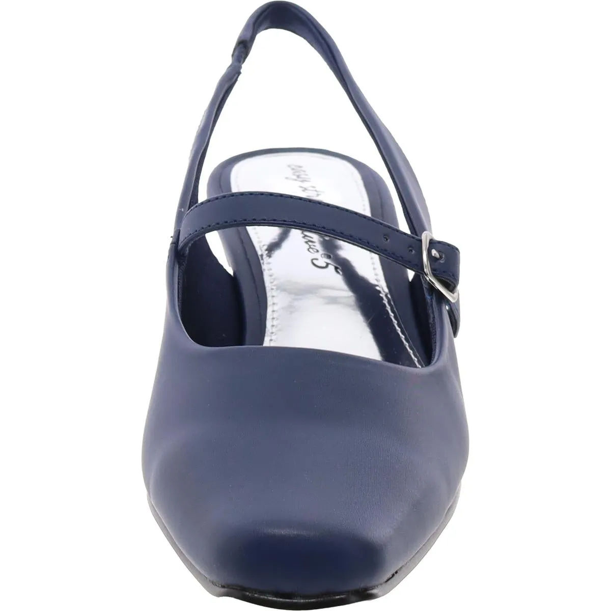 Womens Faux Leather Buckle Slingback Heels