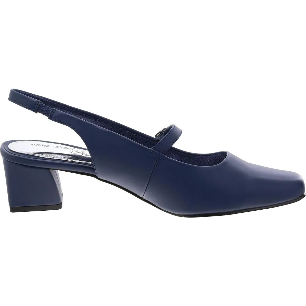 Womens Faux Leather Buckle Slingback Heels