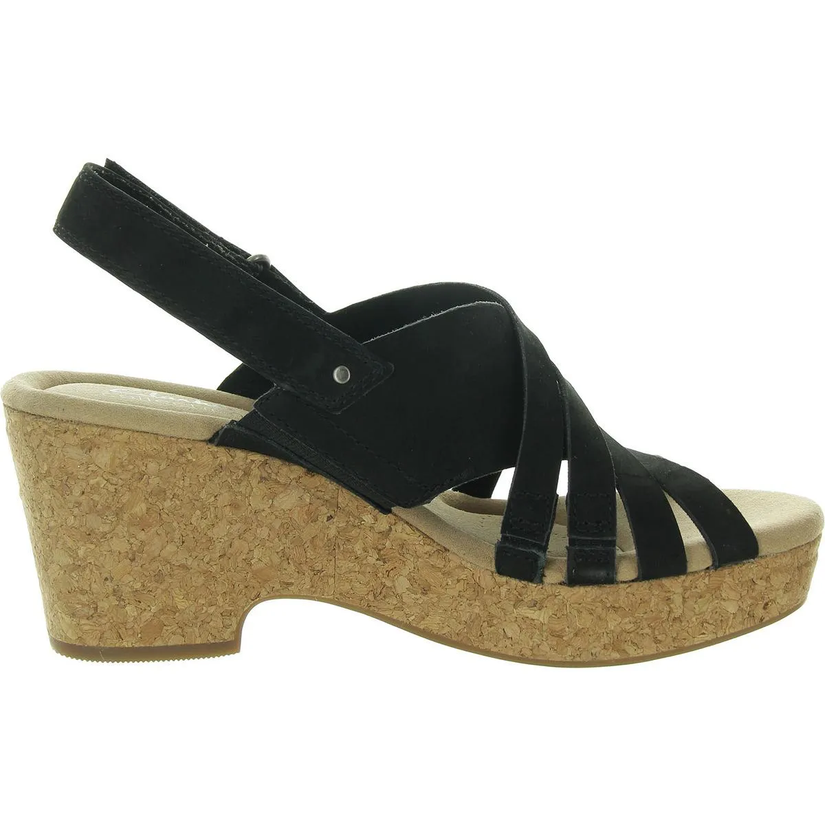 Womens Faux Leather Open toe Block Heels