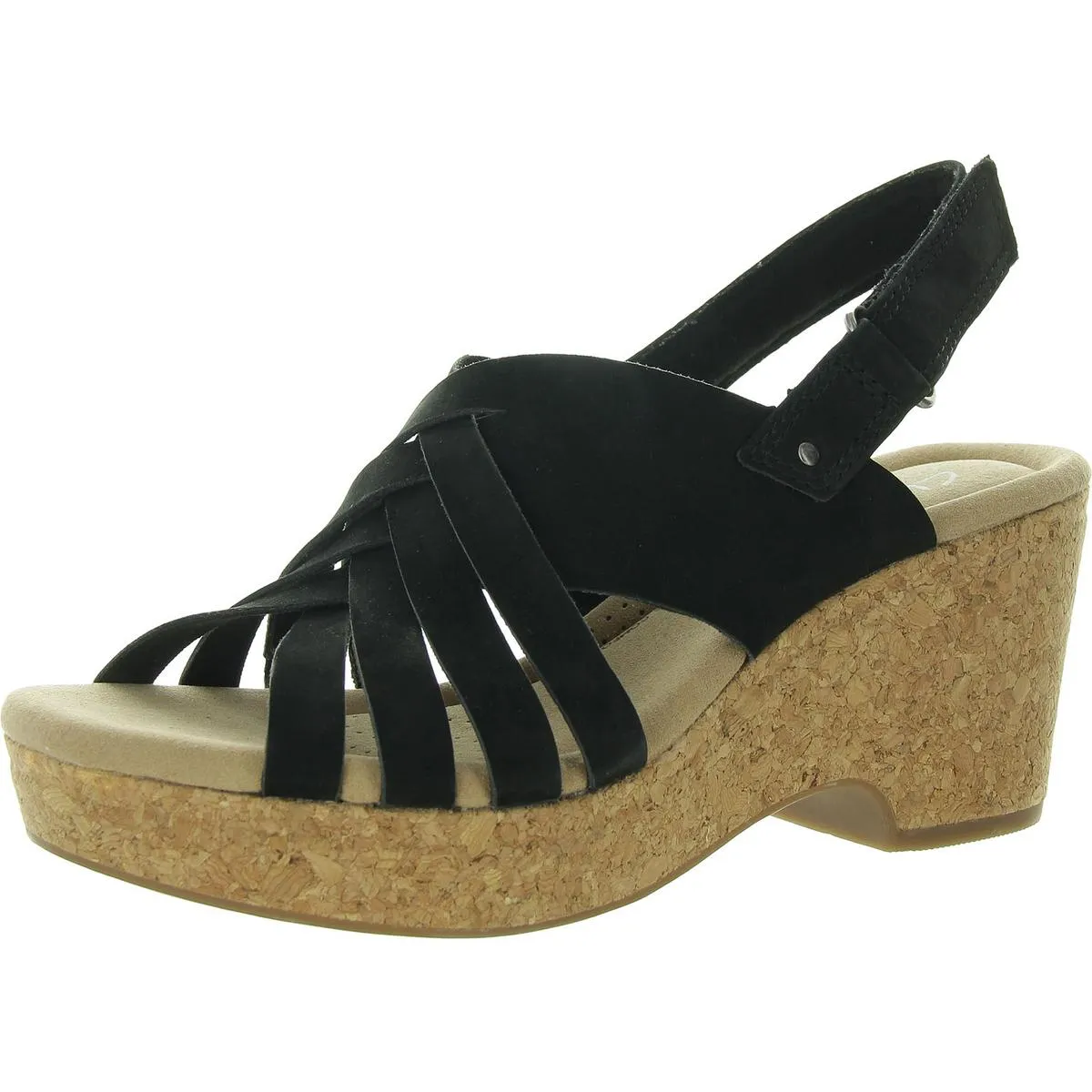 Womens Faux Leather Open toe Block Heels