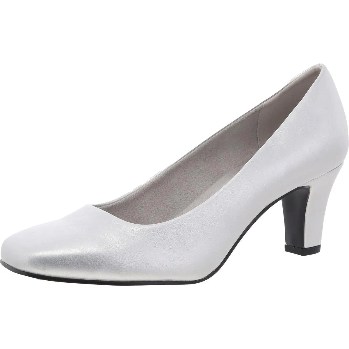 Womens Faux Leather Square Toe Pumps