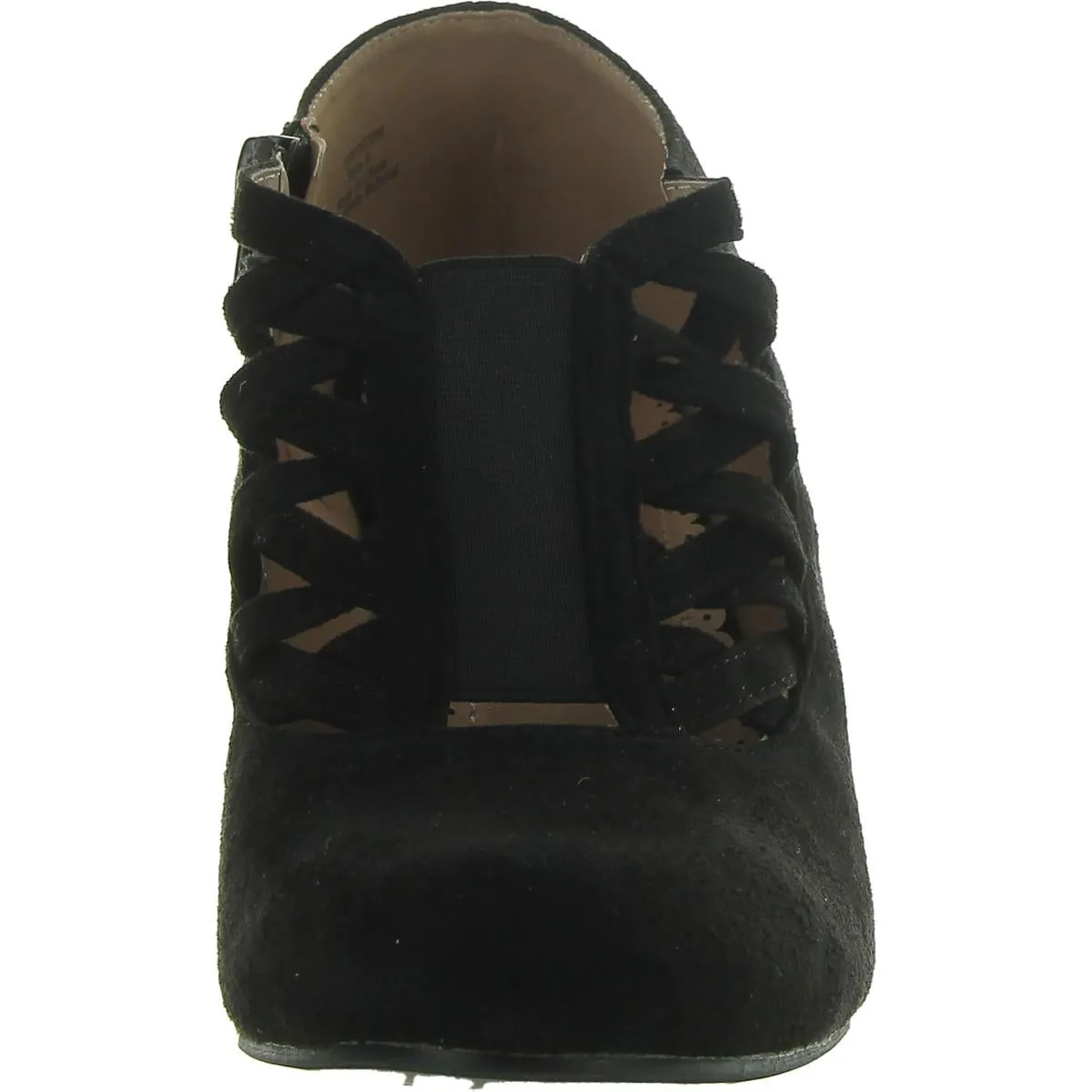 Womens Faux Suede Ankle Loafer Heels