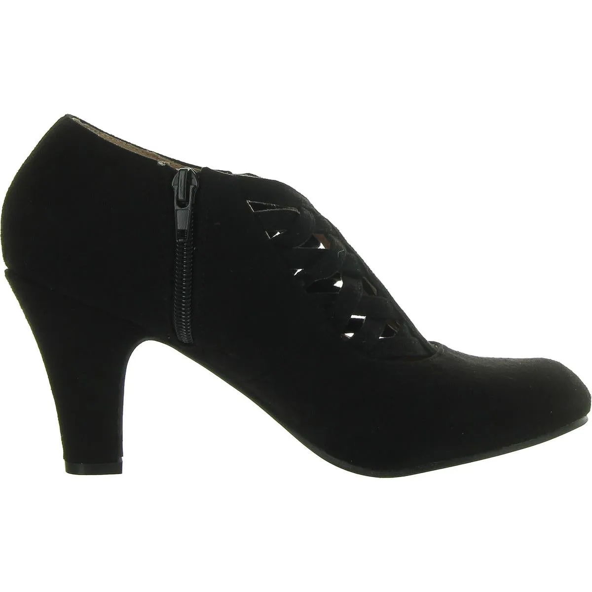 Womens Faux Suede Ankle Loafer Heels