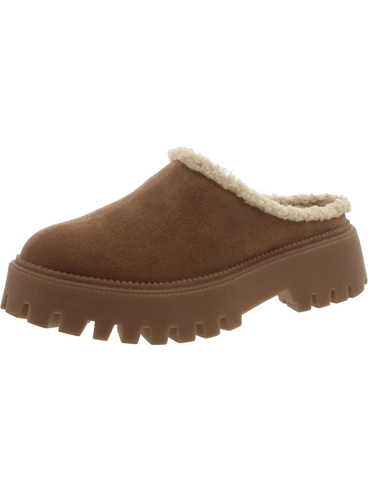 Womens Faux Suede Slip On Clogs