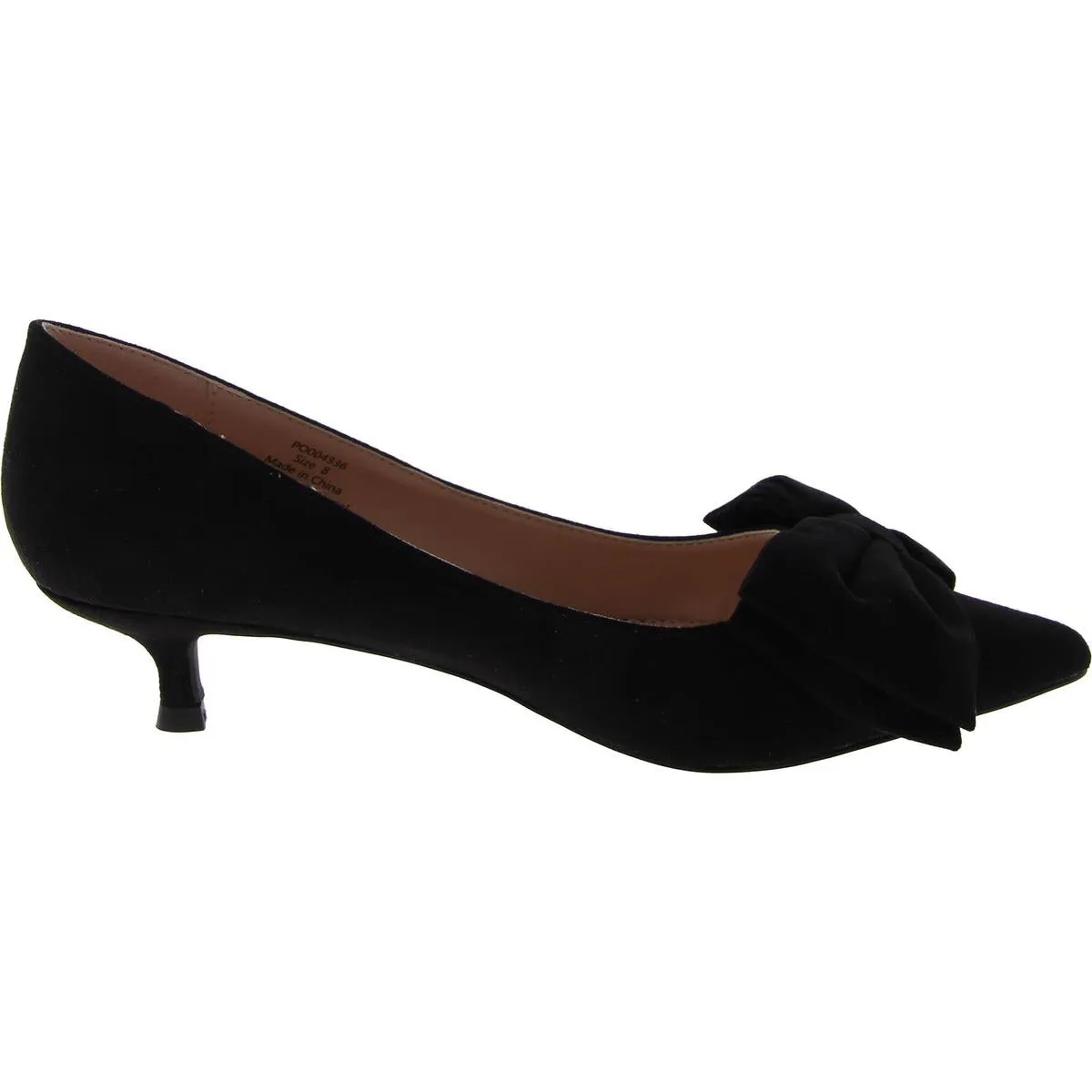 Womens Faux Suede Slip On Kitten Heels
