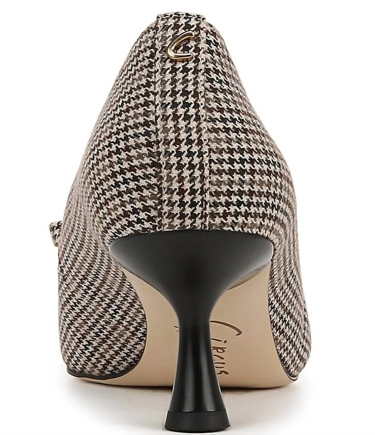 Women's Fleur Houndstooth Kitten Heel Dress Pumps In Black Natural Multi