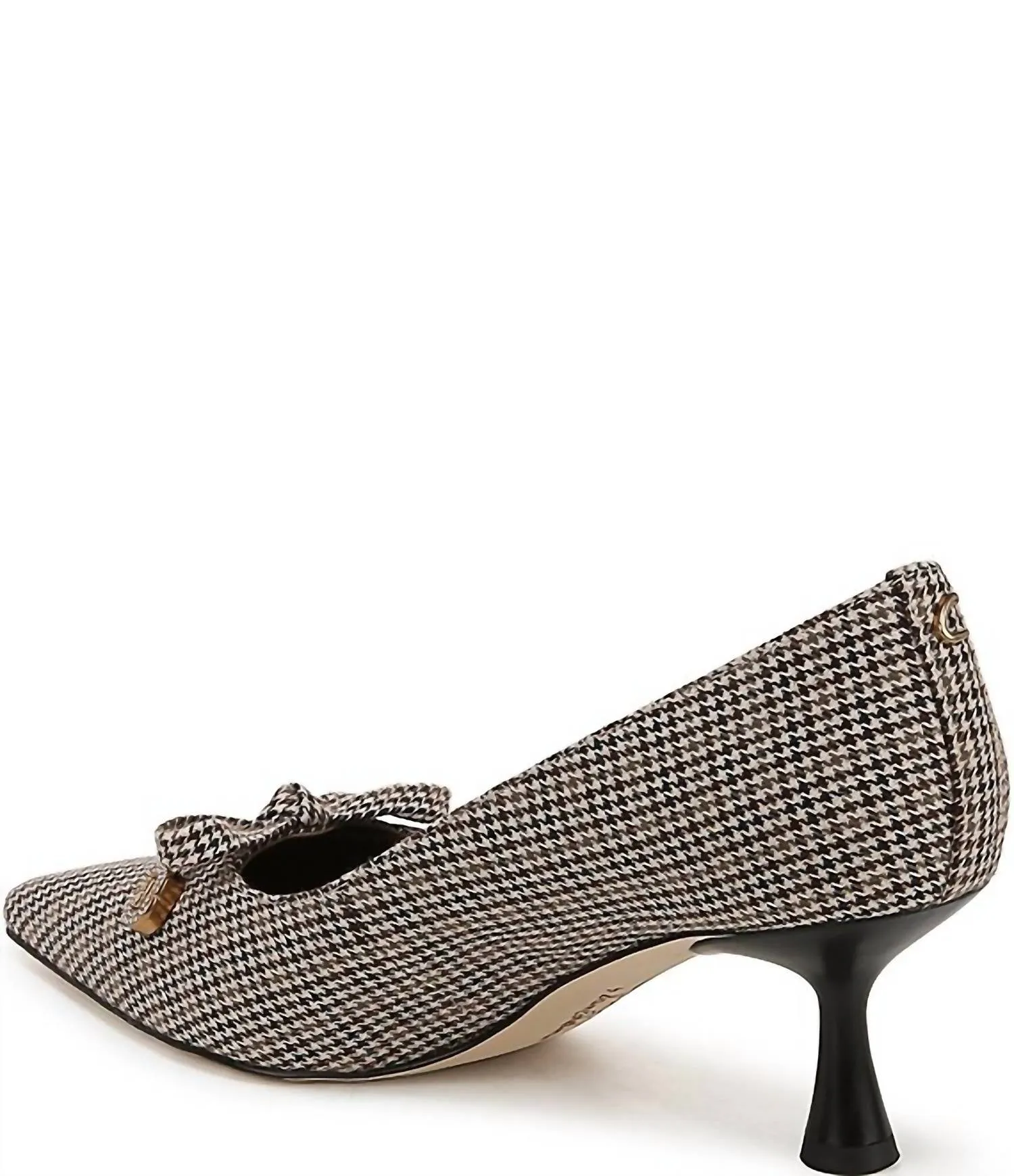 Women's Fleur Houndstooth Kitten Heel Dress Pumps In Black Natural Multi