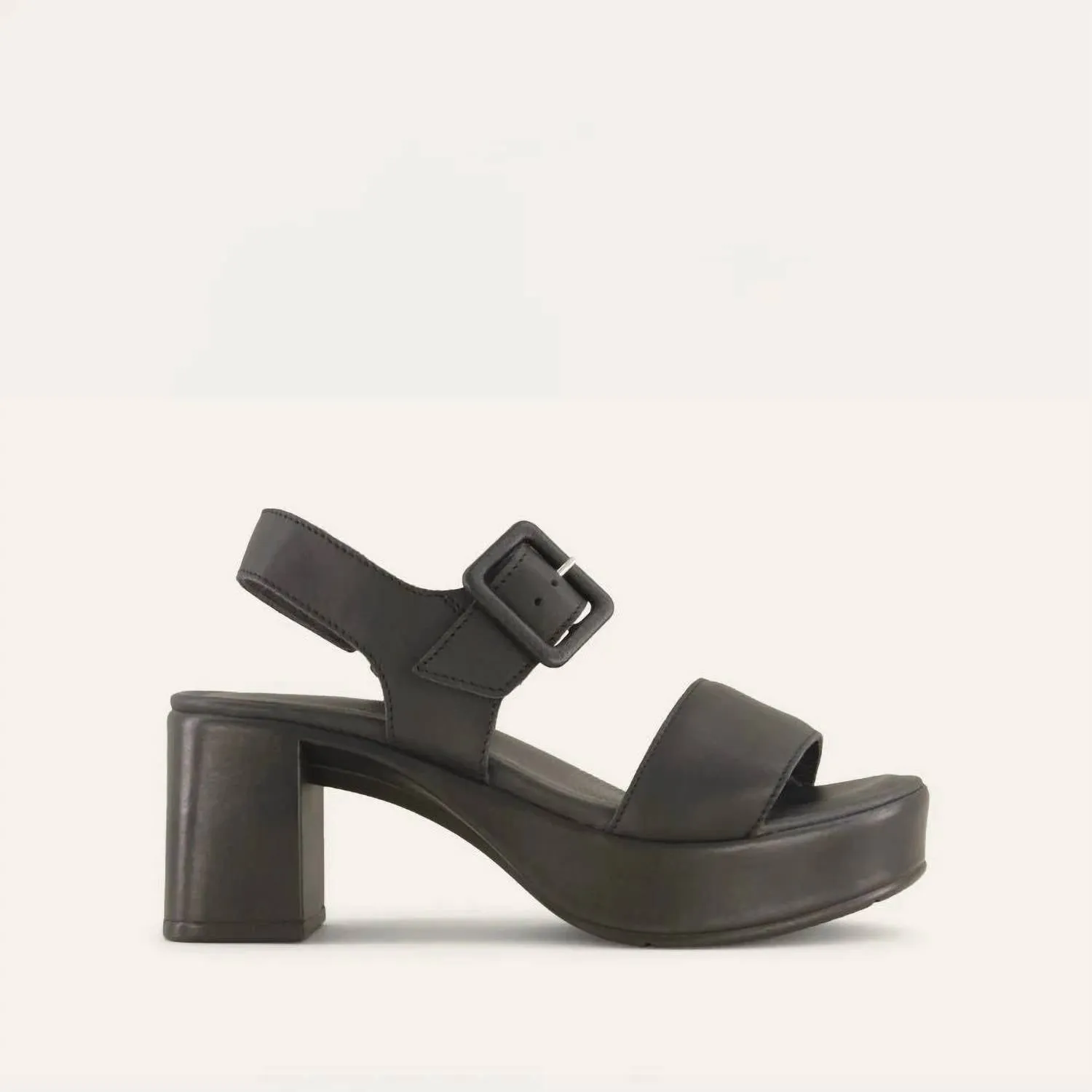 Women's Glamour Heel Sandals In Jet Black Leather