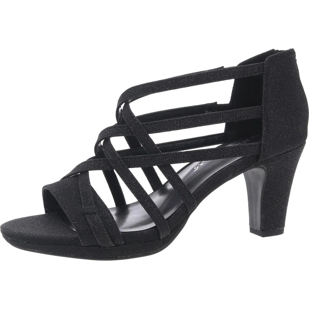 Womens Glitter Man Made Block Heels