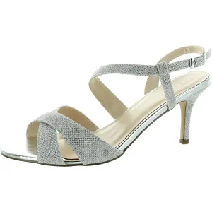 Womens Glitter Manmade Slingback Heels