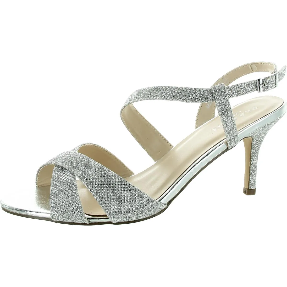 Womens Glitter Manmade Slingback Heels