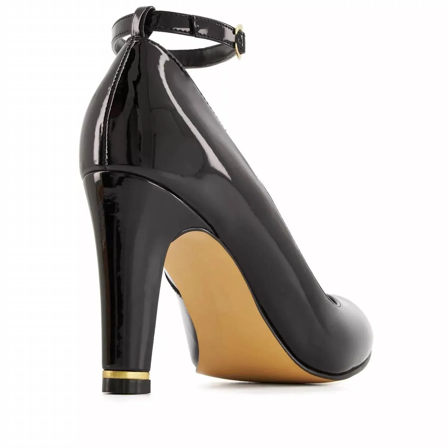 Women's High Heels Ankle Buckle Strap Shoes In Black
