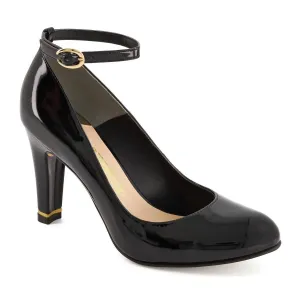 Women's High Heels Ankle Buckle Strap Shoes In Black