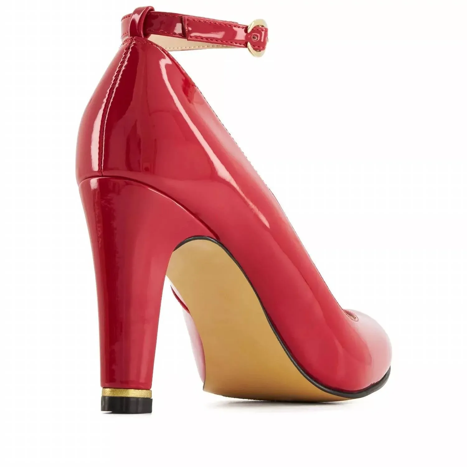 Women's High Heels Ankle Buckle Strap Shoes In Red