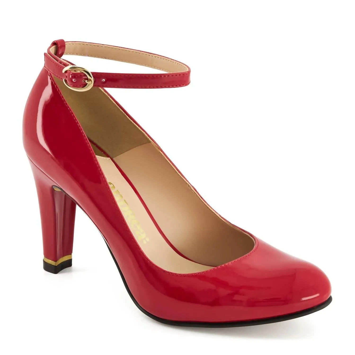 Women's High Heels Ankle Buckle Strap Shoes In Red