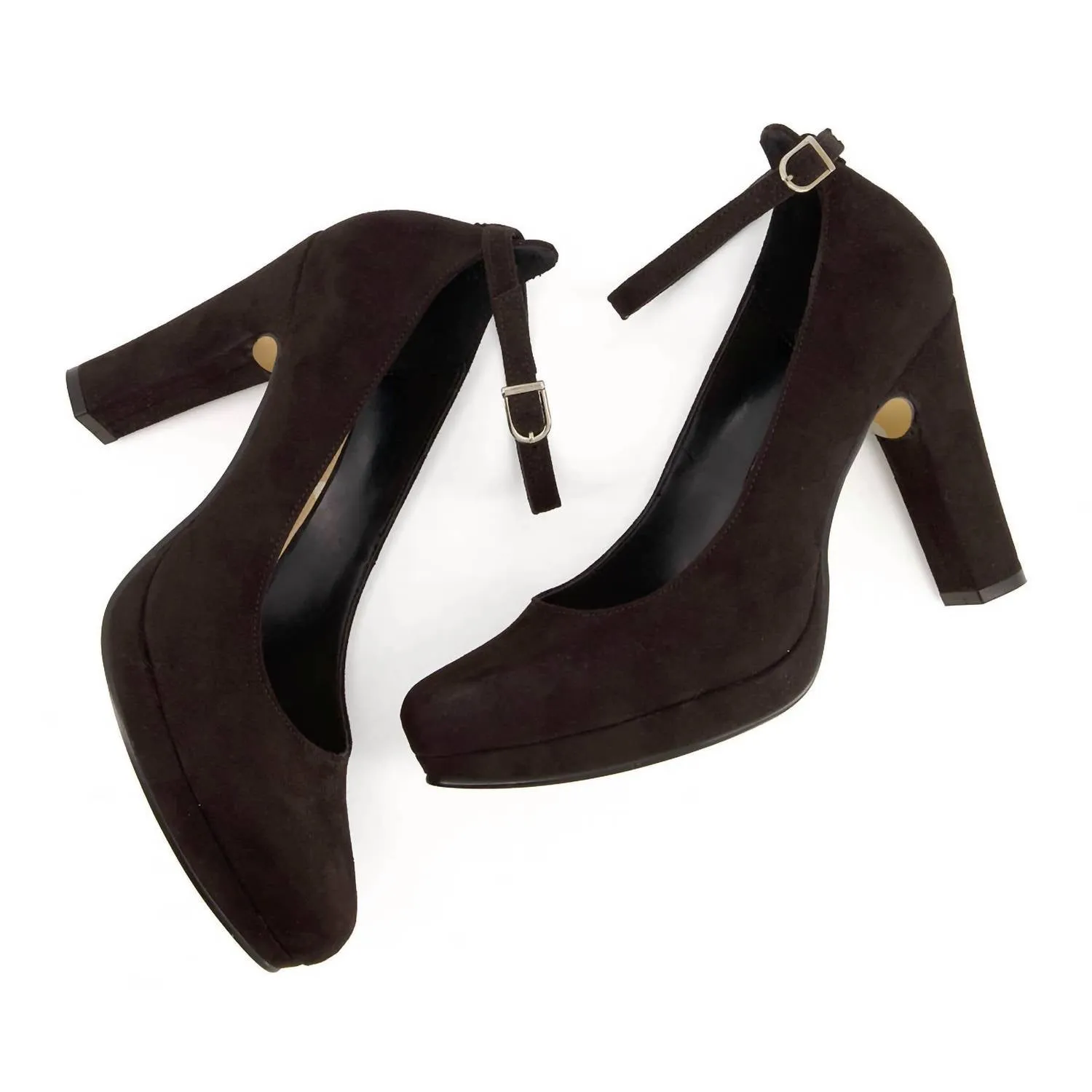Women's High Heels Ankle Strap Pumps In Black
