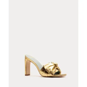 Women's Hilary Heels In Metallic Leather Gold