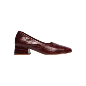 Women's Jayla Block Heel In Cherry Embossed Croc
