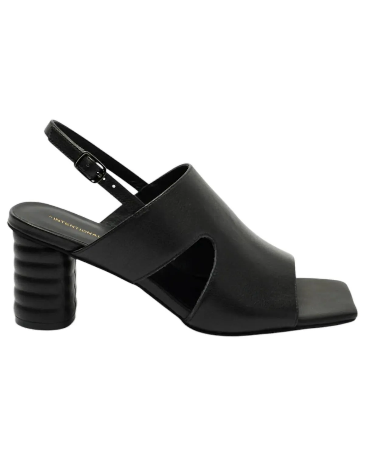 Women's Kang Heels In Black Crinkle Patent